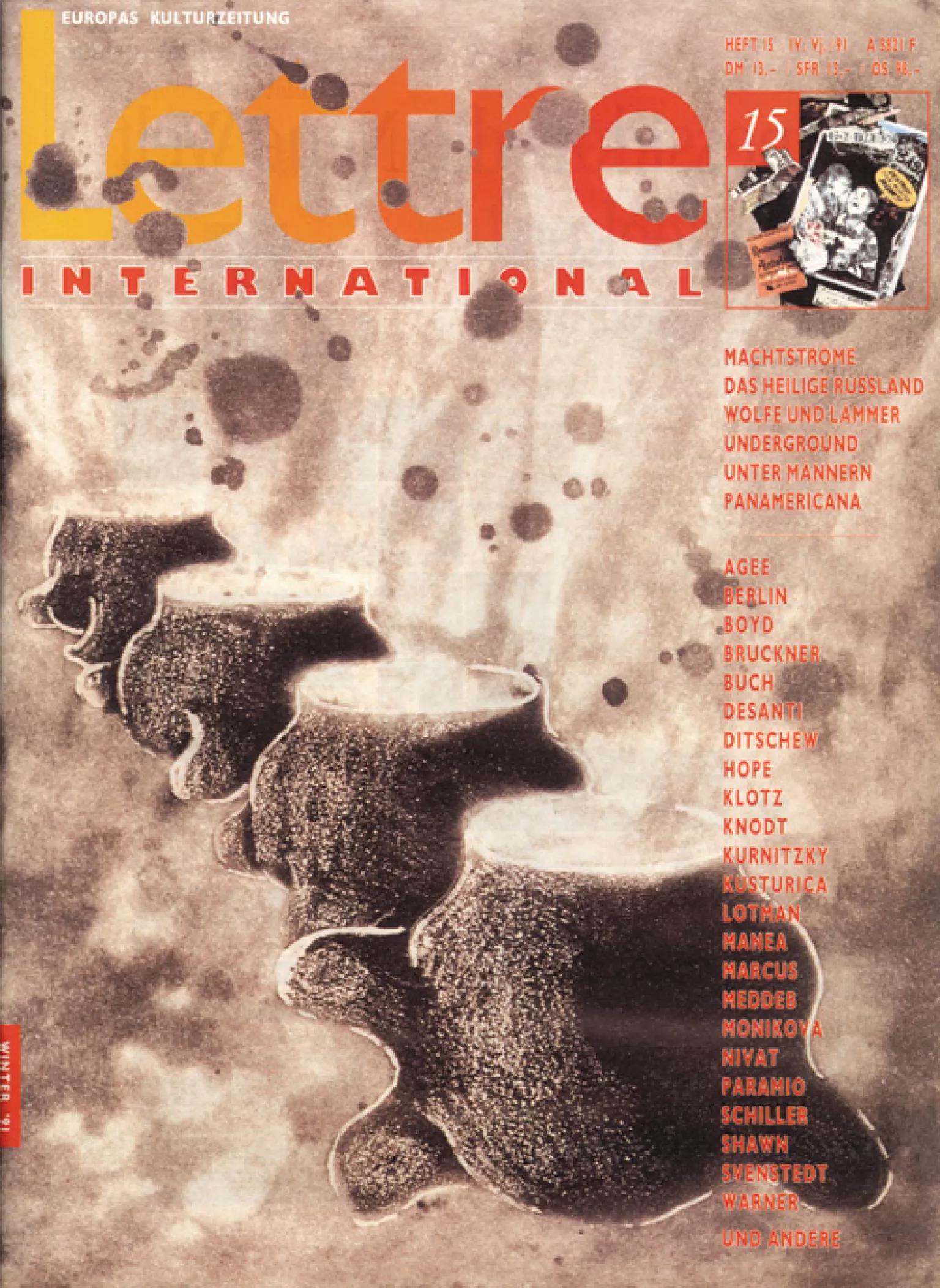 Cover Lettre International 15, Tony Cragg Cover Lettre International 15, Tony Cragg