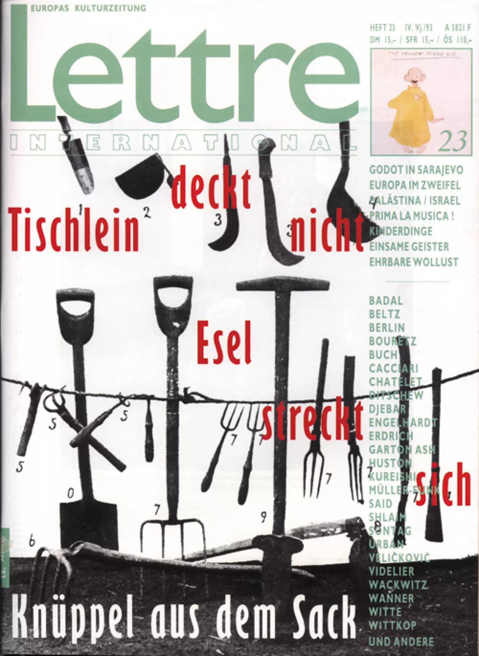 Cover Lettre International 23, Lothar Baumgarten