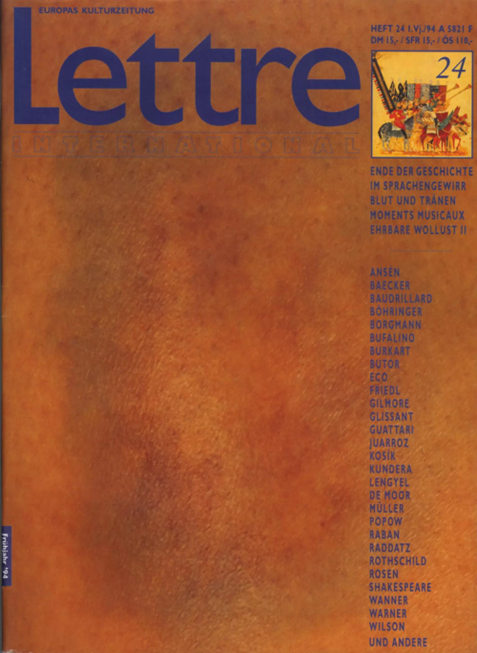 Cover Lettre International 24, Geneviève Cadieux