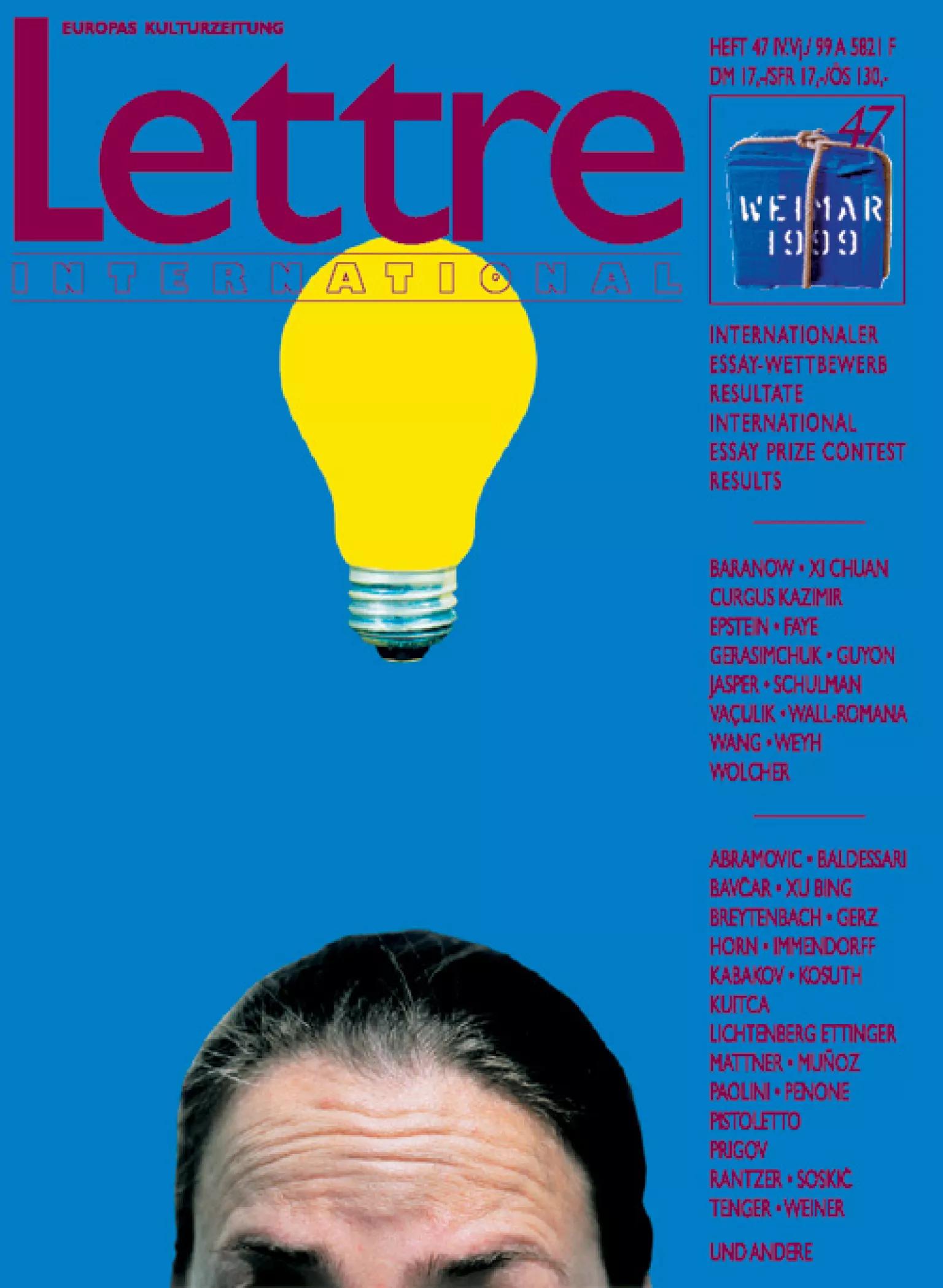 Cover Lettre International 47, John Baldessari Cover Lettre International 47, John Baldessari