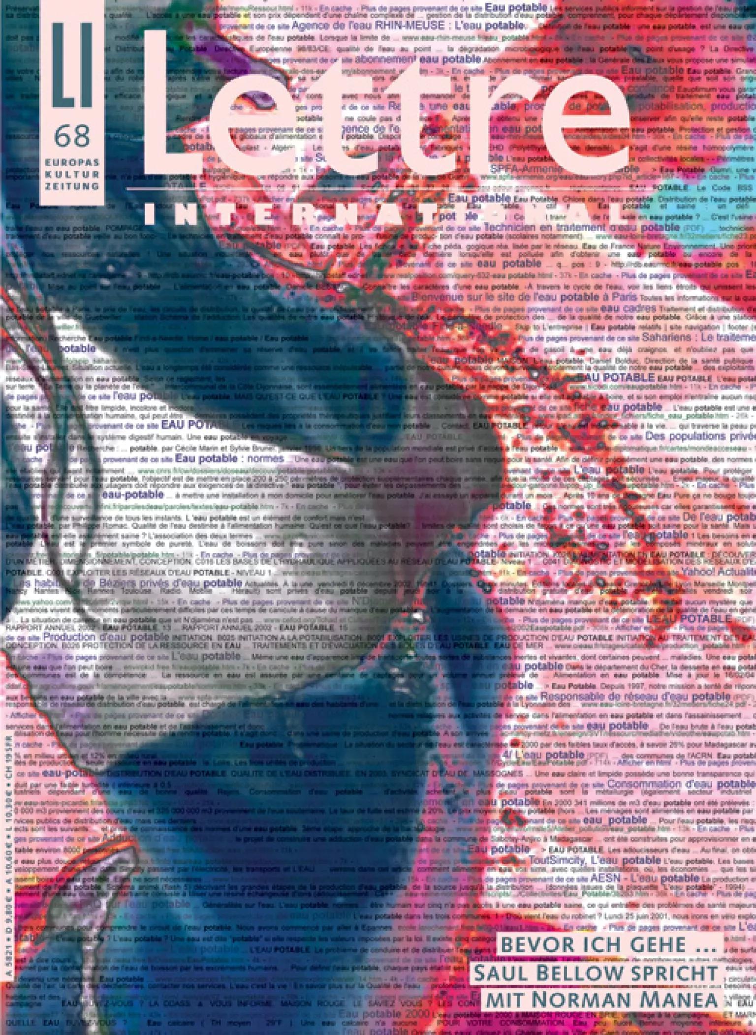 Cover Lettre International 68, Ulay Cover Lettre International 68, Ulay