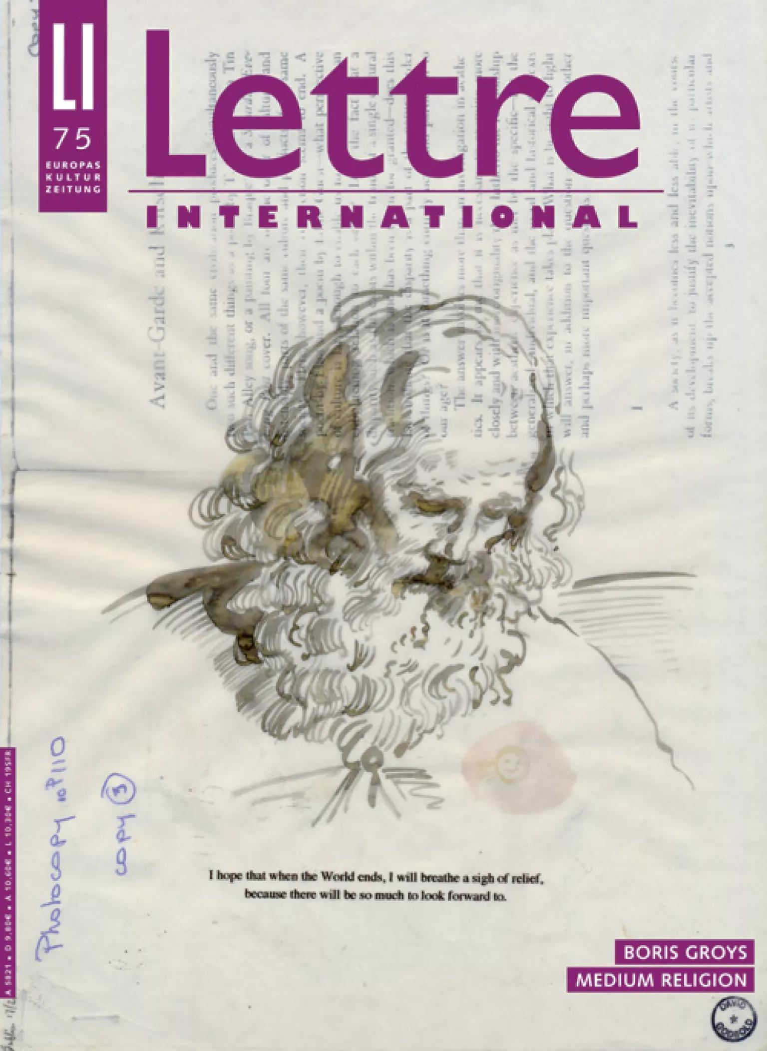 Cover Lettre International 75, David Godbold