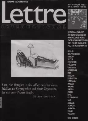 Cover Lettre International 34, Joseph Kosuth Cover Lettre International 34, Joseph Kosuth